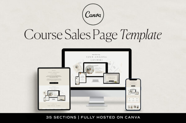 Course Sales Page Canva Template