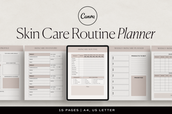 Skin Care Routine Planner Template