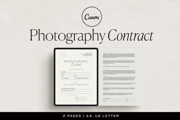 Photography Contract Canva Template