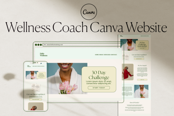 Wellness Coach Canva Website Template