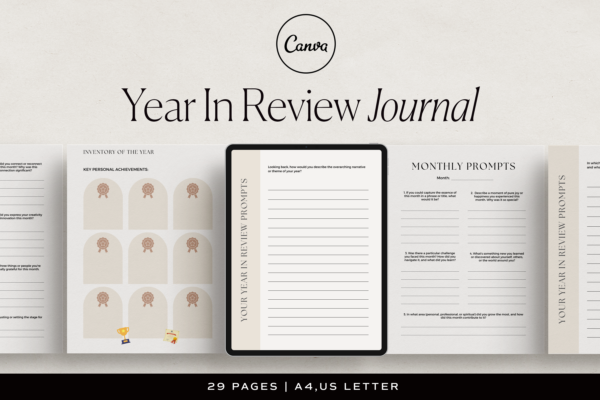 Year In Review Journal Canva Template